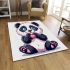 Cute panda bear making a heart with area rugs carpet