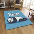 Cute panda lying on its back simple lines area rugs carpet