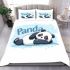 Cute panda lying on its back simple lines bedding set