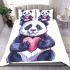 Cute panda making a heart with its hands bedding set