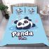 Cute panda rolling on the ground bedding set