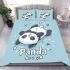 Cute panda rolling on the ground bedding set