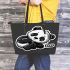 Cute panda sleeping leather tote bag