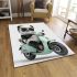 Cute panda wearing black sunglasses motorcycle area rugs carpet