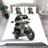 Cute panda wearing black sunglasses motorcycle bedding set