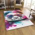 Cute panda wearing colorful glasses area rugs carpet