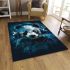 Cute panda wearing headphones area rugs carpet