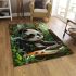 Cute panda wearing headphones area rugs carpet