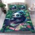 Cute panda wearing headphones bedding set