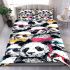 Cute pandas wearing colorful glasses bedding set