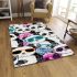 Cute pandas wearing colorful glasses area rugs carpet