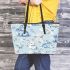 Cute pastel blue bunnies and floral pattern leather Chic Stylish Tote Bag & Women Totes: Perfect Gift for Girlfriend | Crossbody, Purse, Handbag