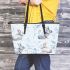 Cute pastel blue bunnies and floral pattern leather Chic Stylish Tote Bag & Women Totes: Perfect Gift for Girlfriend | Crossbody, Purse, Handbag