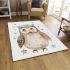 Cute pastel watercolor illustration of an owl area rugs carpet