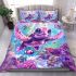 Cute pink and purple baby turtle family surrounded bedding set