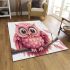 Cute pink owl cartoon character area rugs carpet