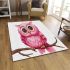 Cute pink owl cartoon character area rugs carpet