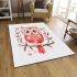 Cute pink owl holding a heart on a branch area rugs carpet