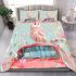 Cute pink owl sitting on top of the car bedding set