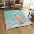 Cute pink owl sitting on top of the car area rugs carpet