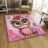 Cute pink owl with a bow on its head 21 area rugs carpet