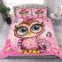 Cute pink owl with a bow on its head 21 bedding set