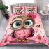 Cute pink owl with a bow on its head 24 bedding set