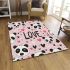 Cute pink wallpaper with hearts area rugs carpet