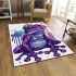 Cute purple frog wearing crown with blue skin color area rugs carpet