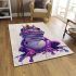 Cute purple frog wearing crown with blue skin color area rugs carpet