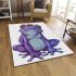 Cute purple frog wearing crown with blue skin color area rugs carpet