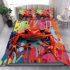 Cute red frog graffiti style bedding set