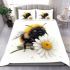 Cute smiling bee sitting on a daisy flower bedding set