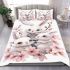 Cute white bunnies with pink flowers bedding set