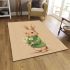 Cute white rabbit holding daisies area rugs carpet