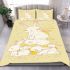 Cute white rabbit in the style of japanese animation bedding set