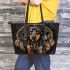 Dachshund dogs and dream catcher leather tote bag