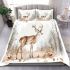 Deer with antlers stands in the forest bedding set