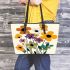 Design an illustration of flowers Leather Tote Bag, Totes, Crossbody, Purse: Bag Gift Idea for Girlfriend, Sitter, Birthday, Women ,Daughter, Mama, Ladies