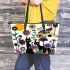 Design an illustration of flowers Leather Tote Bag, Totes, Crossbody, Purse: Bag Gift Idea for Girlfriend, Sitter, Birthday, Women ,Daughter, Mama, Ladies