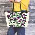 Flowers in the style of marano k electronic music Leather Tote Bag, Totes, Crossbody, Purse: Bag Gift Idea for Girlfriend, Sitter, Birthday, Women ,Daughter, Mama, Ladies