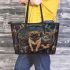 Dogs and cats smile with dream catcher leather tote bag