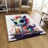 Dragon in dreamy island scene area rugs carpet