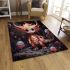 Dragon in red bubbles area rugs carpet