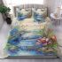 Dragonflies and bamboo flutes and musical notes bedding set