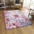 Dragonfly and cherry blossom serenity area rugs carpet