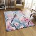 Dragonfly and cherry blossoms a serene spring scene area rugs carpet