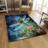 Dragonfly and watercolor pond area rugs carpet