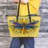 Dragonfly with swirls and filigree leather tote bag