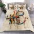 Drawing of an abstract composition with geometric shapes bedding set